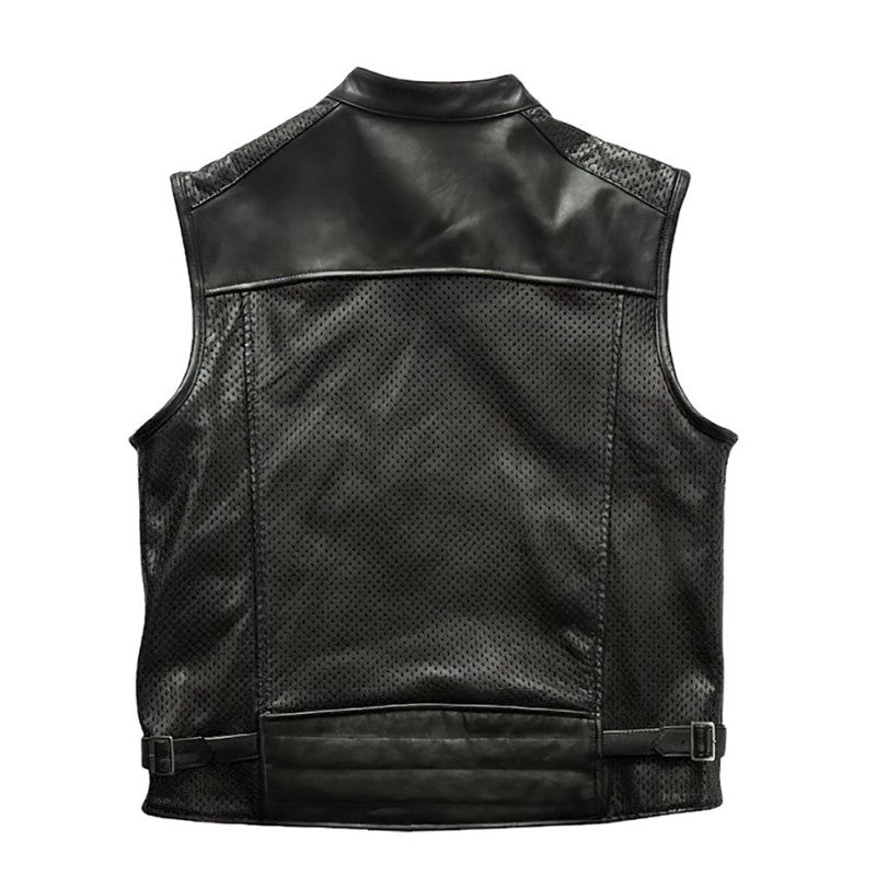 Premium city biker leather vest Premium Cowhide, Patch Ready Back, Ideal for Biker Clubs & Riders
