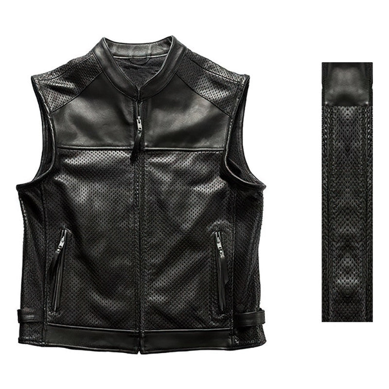 Premium city biker leather vest Premium Cowhide, Patch Ready Back, Ideal for Biker Clubs & Riders