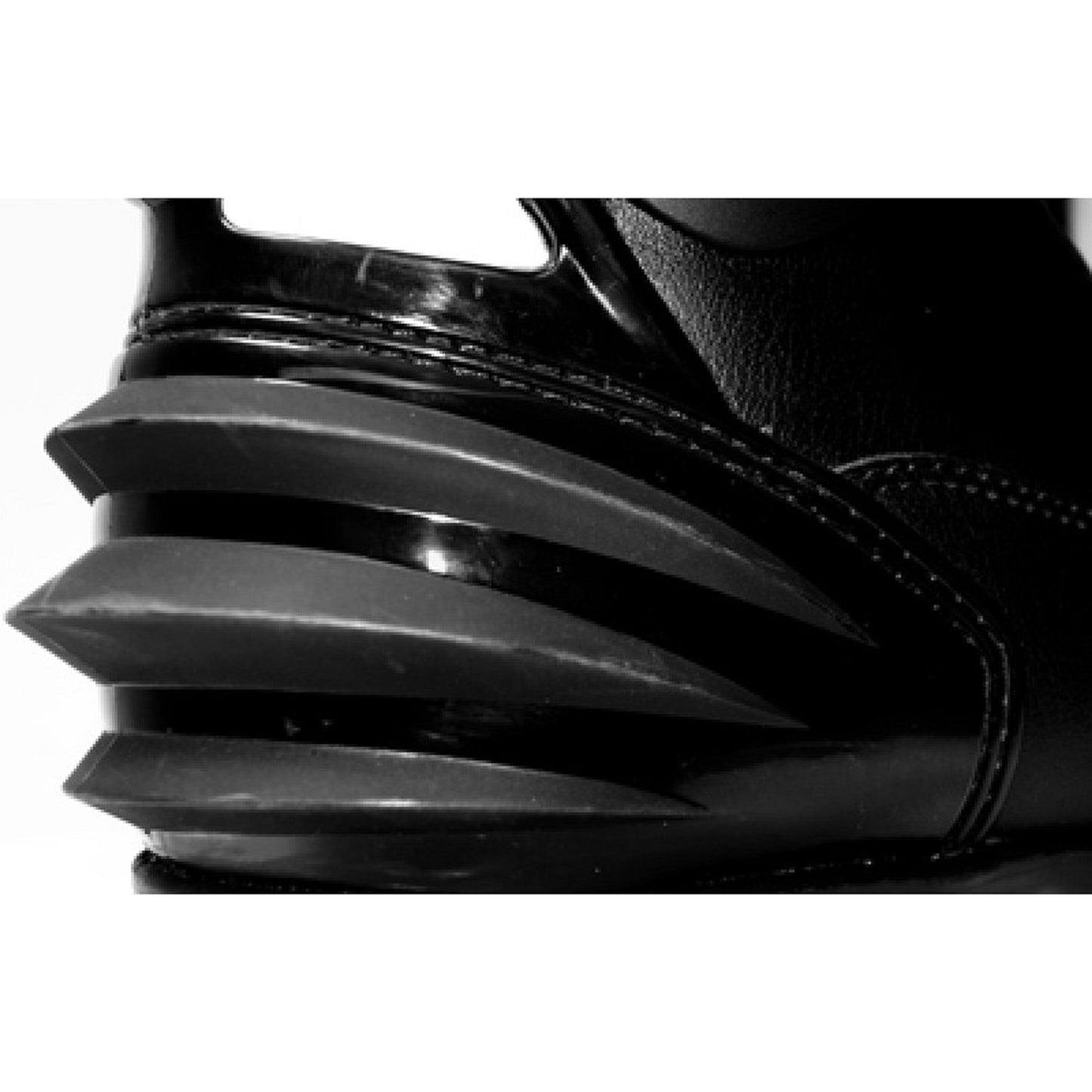 MX Performance Black Racing Boots – Full Grain Leather, PU Sliders, Zipper & Velcro Closure, Anti-Vibration Sole, Reinforced Ankle & Heel Protection for Unisex