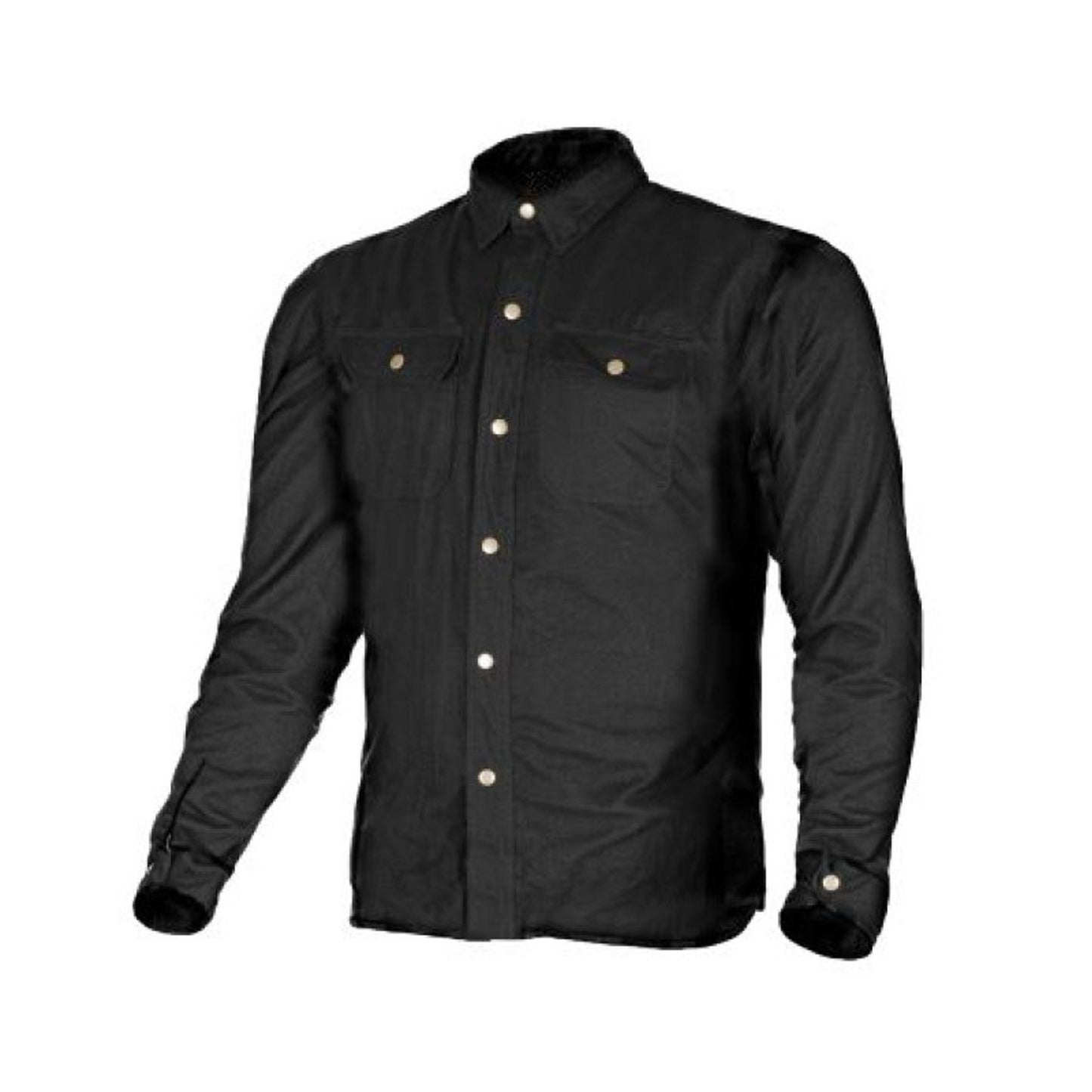 Men’s Premium Casual Flannel Motorcycle Shirt – Full Black | CE Certified Riding Gear (CE 17092)