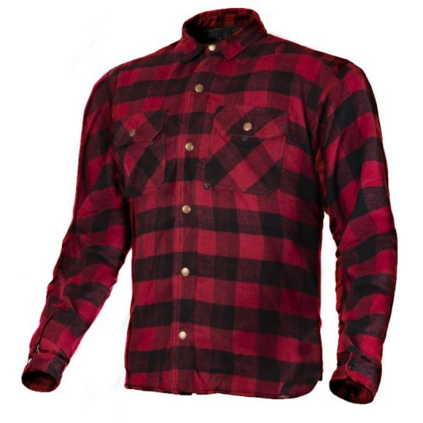 MC Premium Red & Black Casual Flannel Motorcycle Shirt | CE Level 2 Certified Protection (EN 17092-4:2020)