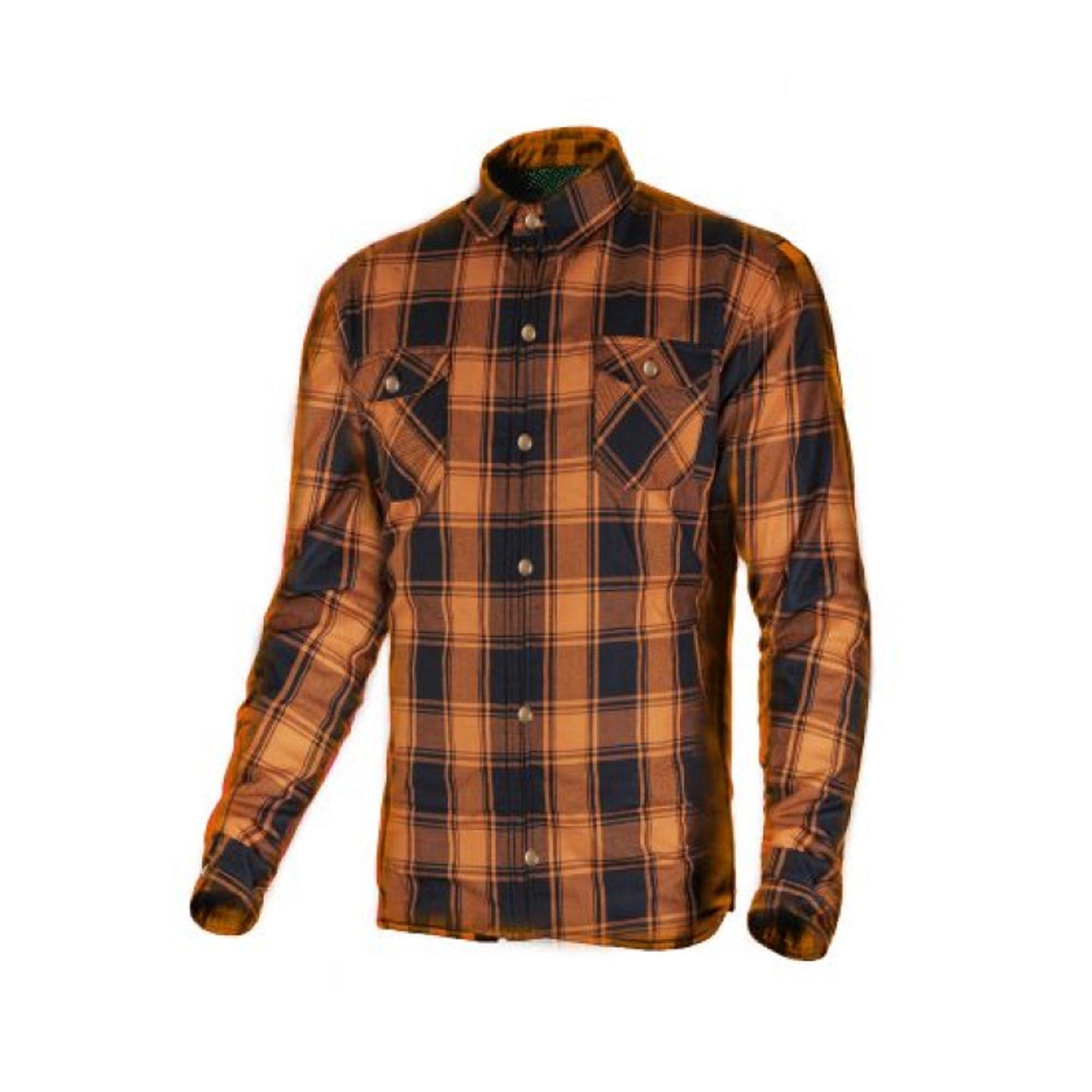 MC Premium Casual Flannel Orange Shirt – CE‑Certified EN 17092‑4 Motorcycle Protection