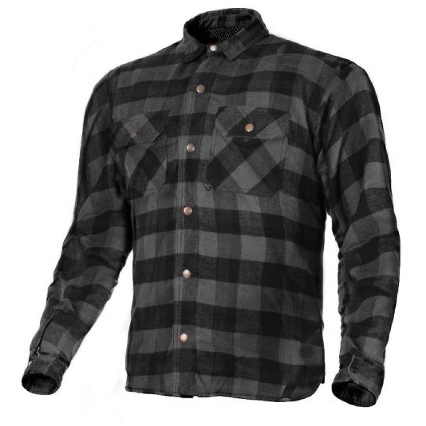 MC Premium Dark Grey Casual Flannel Motorcycle Shirt | CE Level 2 Certified (EN 17092-4:2020)