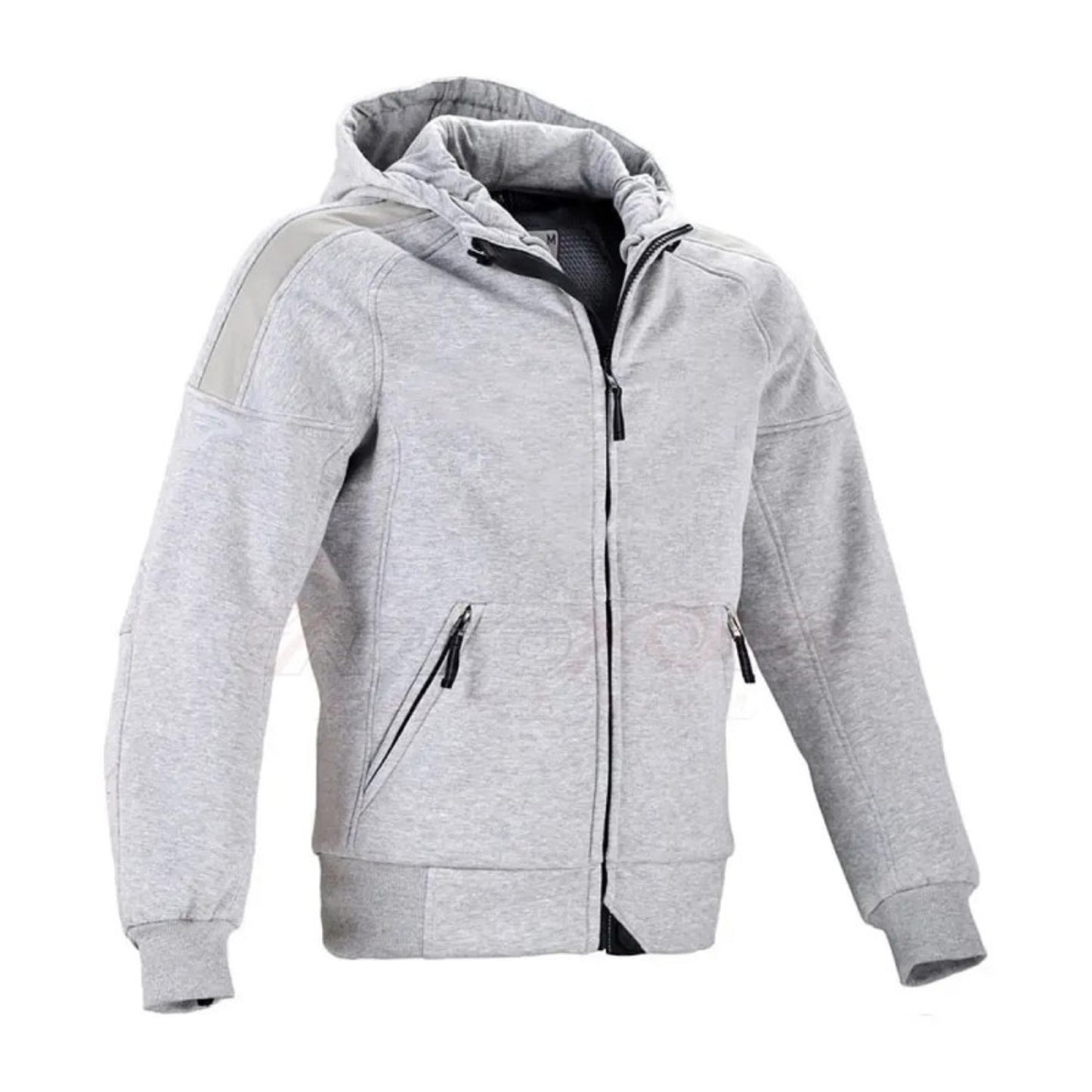 Men’s Classic Light Grey Motorcycle Riding Hoodie | CE Certified Protective Gear (CE 17092:2020)