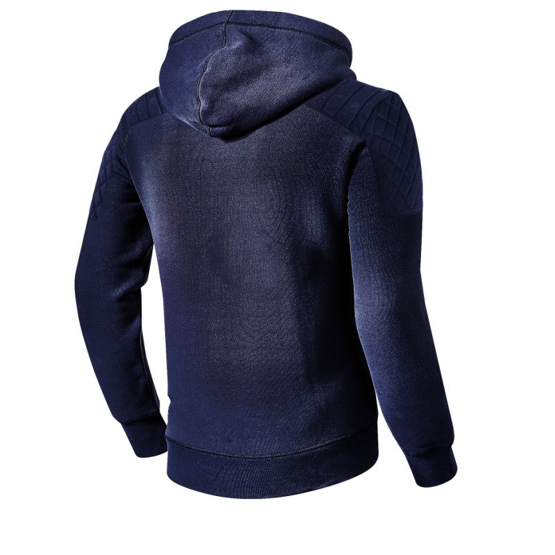 Men’s Premium Classic Navy Blue Waterproof Motorcycle Hoodie | CE Certified Riding Gear (CE 17092:2017)