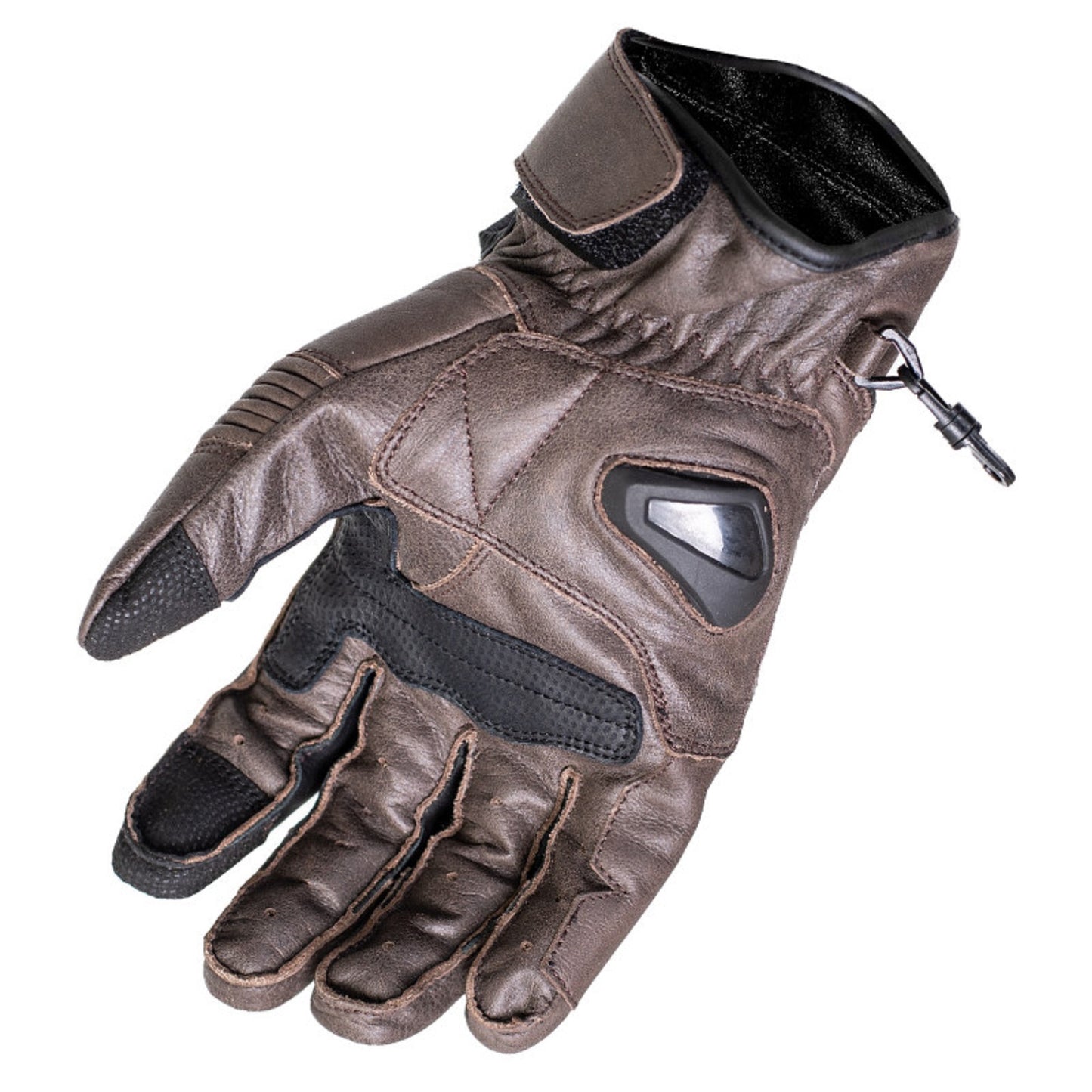 Rebel Vintage Horse‑Brown Summer Motorcycle Leather Gloves – Breathable Aniline Cowhide for Men's