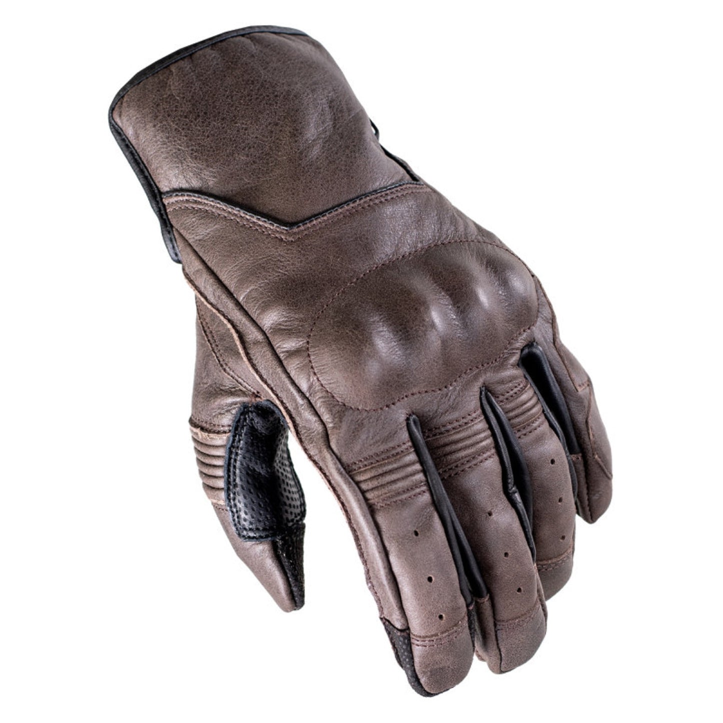 Rebel Vintage Horse‑Brown Summer Motorcycle Leather Gloves – Breathable Aniline Cowhide for Men's