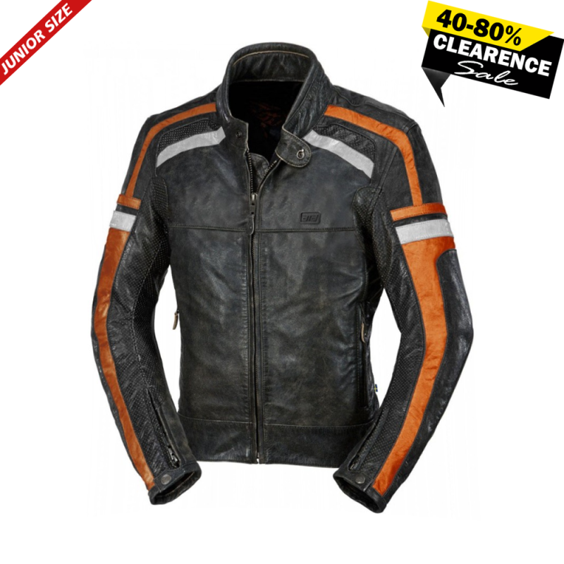Kid Riverside Motorcycle Jacket – Premium Buffalo Natural Cow Leather with CE Level-2 Protection & DuPont™ Kevlar®