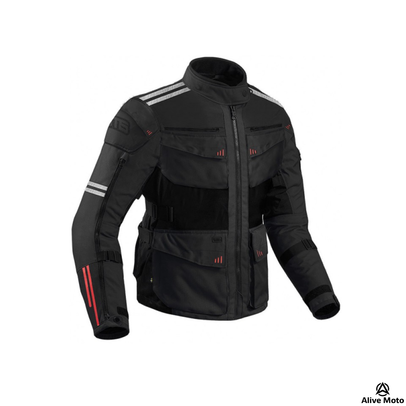 Kids/Junior Black Motorcycle Touring Jacket – Waterproof, CE Armored, Ventilated, Multi-Layer Textile