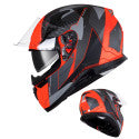 DOT Approved Orange Full Face Motorcycle Helmet – Lightweight, Aerodynamic, Anti-Scratch Visor, Maximum Protection for All Riders