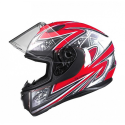 DOT Approved Shiny Red Full Face Motorcycle Helmet – Lightweight, Aerodynamic, Anti-Scratch Visor, Comfortable Fit for Street & Off-Road