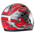 DOT Approved Shiny Red Full Face Motorcycle Helmet – Lightweight, Aerodynamic, Anti-Scratch Visor, Comfortable Fit for Street & Off-Road