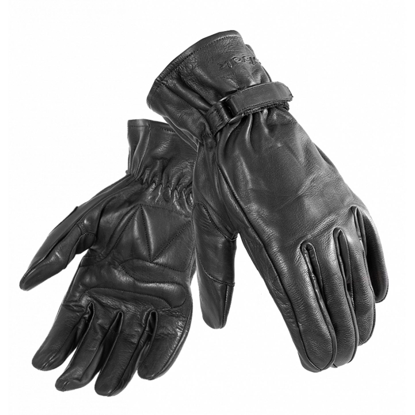 Black Axel Touring Motorcycle Gloves – Goat Leather, Waterproof, Stretch Fit for Men's