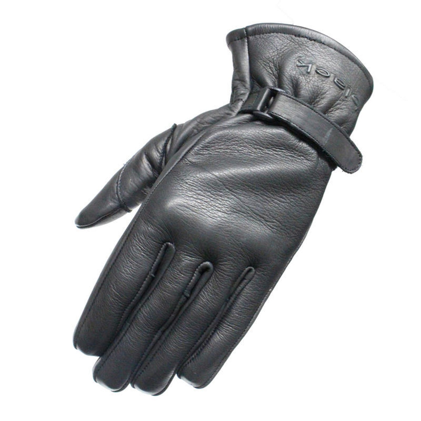 Black Axel Touring Motorcycle Gloves – Goat Leather, Waterproof, Stretch Fit for Men's