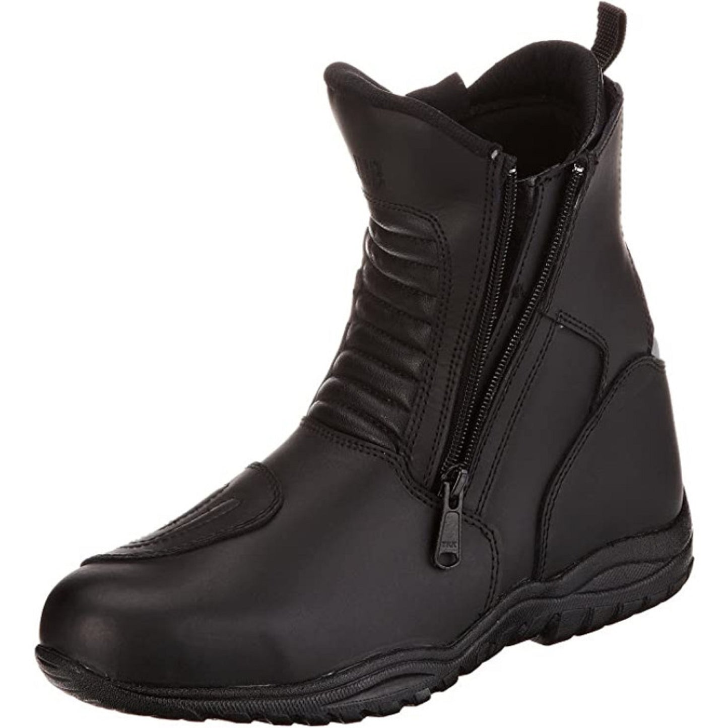 Bottes de moto classiques en cuir noir – Certifiées CE niveau 2, membrane imperméable et respirante, renfort cheville, protection durable du levier de vitesse pour unisexe
