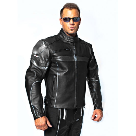 Raiden Premium Cowhide Motorcycle Leather Jacket – CE Armor, Reflective Safety, All-Weather Comfort