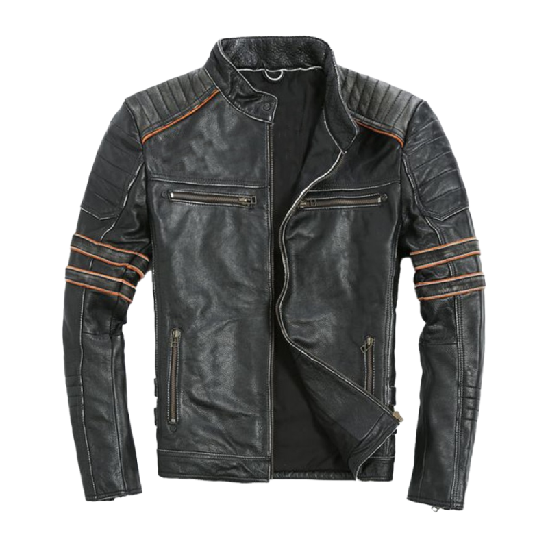 Windfree Custom Motorcycle Leather Jacket – CE Level-2 Pansret, Kevlar Forstærket, Afskrabningsbestandigt Kohud