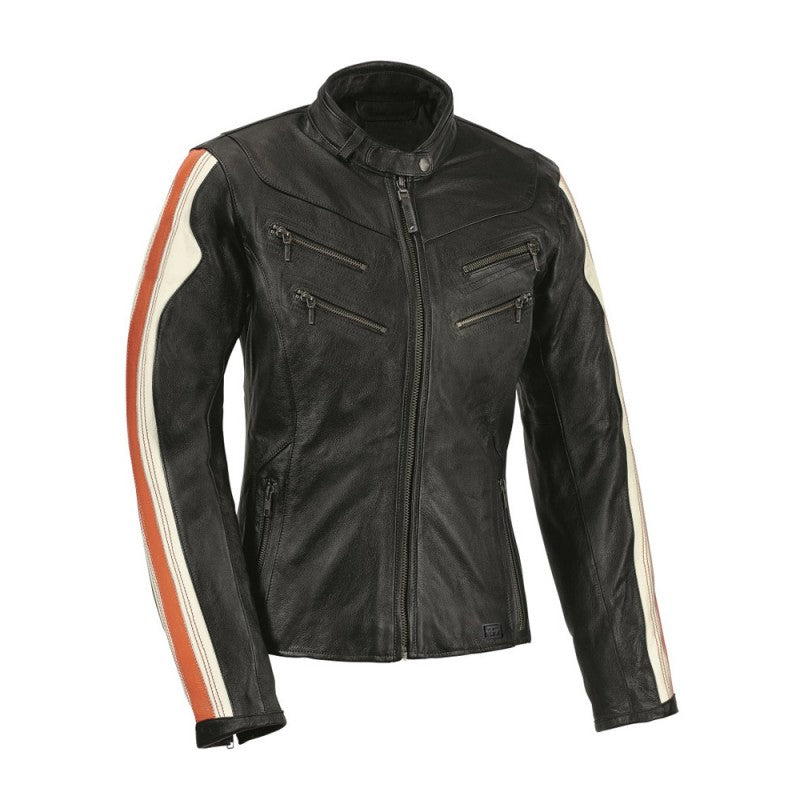Dame Antik motorcykellæderjakke – Premium kohud, klassisk bikerstil