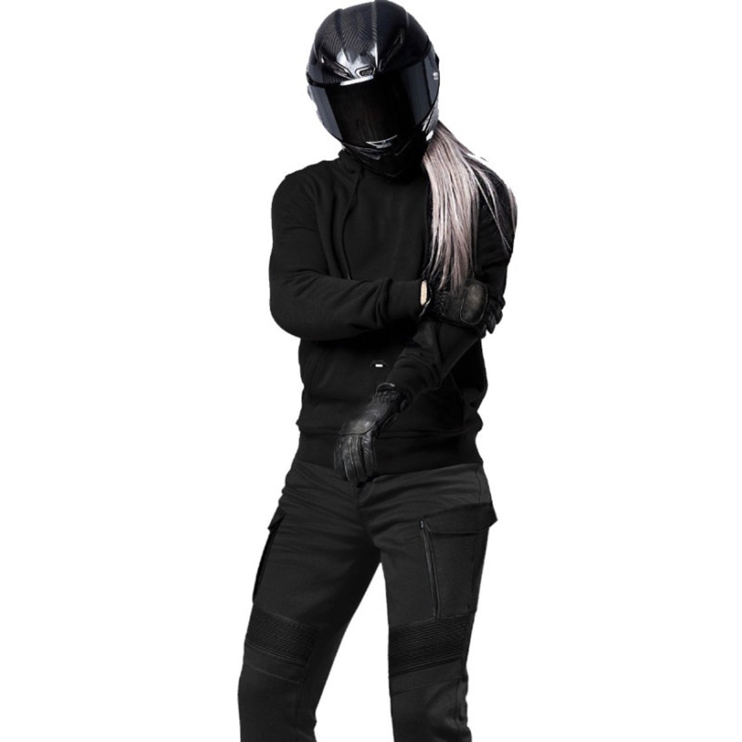 Women's Motorcycle Jeans – Lady cargo  GT-Rider waterproof "Dirty Blue" | CE 17092 Certified Protective Riding Denim with Kevlar & Armor Pockets