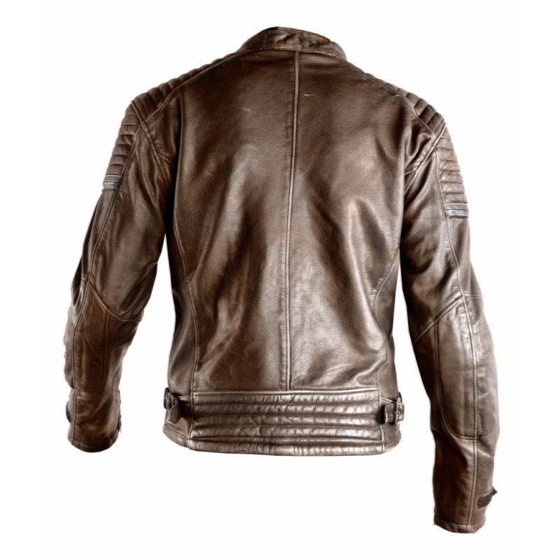 Stealth 92X Vintage Sort Motorcykeljakke – CE Niveau-2 Pansret, Kevlar® Forstærket Gedelæder