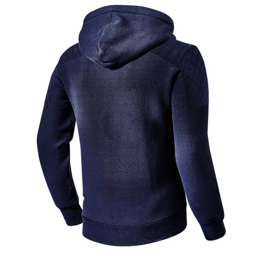 Premium Classic Navy Blue Motorcycle Hoodie – CE Certified EN 17092, Kevlar Lined, Armored Riding Jacket for Women (CE 17092:2017 )