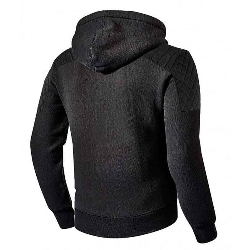Premium Lady Classic Black Motorcycle Hoodie – CE Certified EN 17092, Kevlar Lined, Armored Riding Jacket for Women