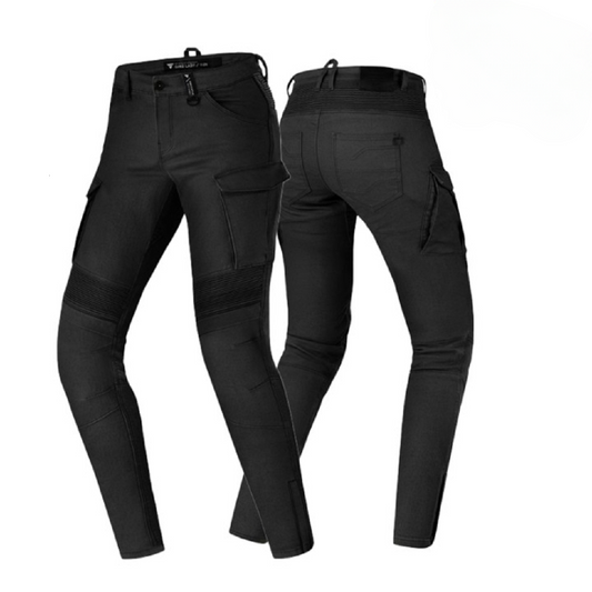 Women's Motorcycle Jeans – Lady Cargo Jean pant "Kevlar Black"  | CE 17092 Certified Protective Riding Denim with Kevlar & Armor Pockets