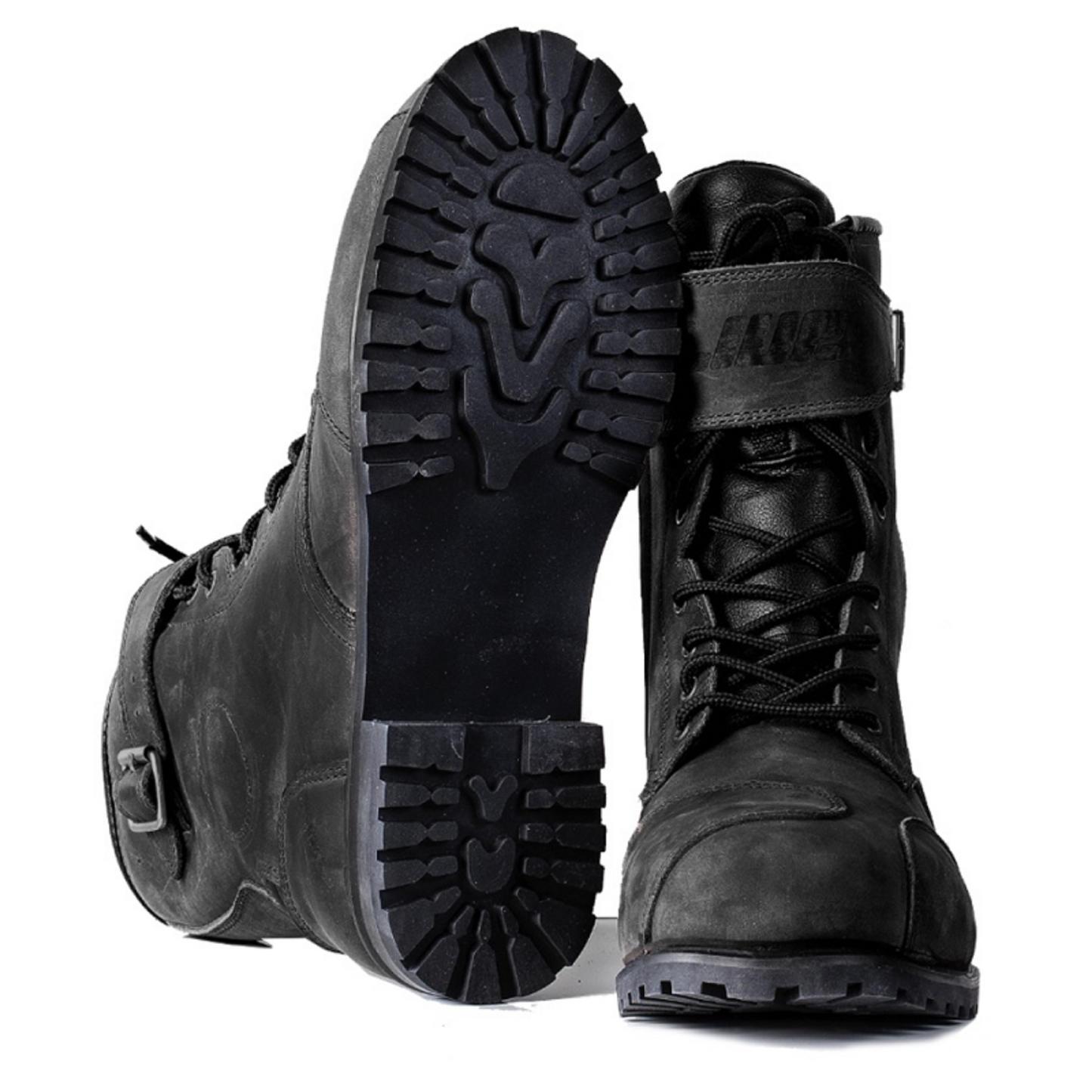 Premium Waterproof Genuine Leather Motorcycle Boots – CE Level 2 Certified with Reinforced Ankle Protection, Anti-Slip Rubber Sole, Adjustable Velcro Calf Straps with Vintage Finish for Unisex