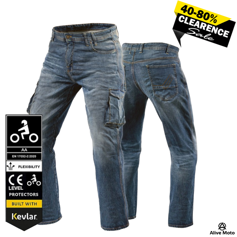 Men’s Cruiser Bomber Motorcycle Jeans | CE Class A | DuPont™ Kevlar® | Water-Repellent Stretch Denim