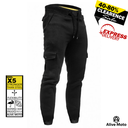 Men’s All-Weather Motorcycle Cargo Trousers with DuPont™ Kevlar® – Waterproof, CE Level-2 Armour – XXS to 6XL