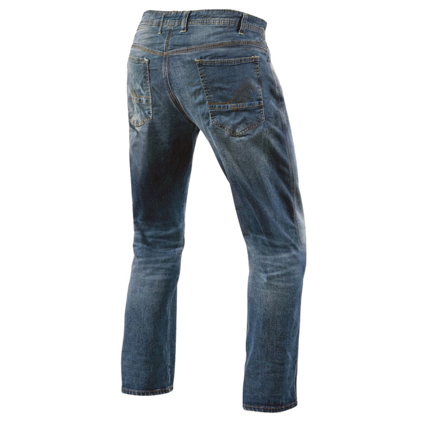 Herre motorcykeljeans – Cargo Cruiser Bobber "dirty blue" | CE 17092-certificeret beskyttende køredenim med kevlar- og beskyttelseslommer