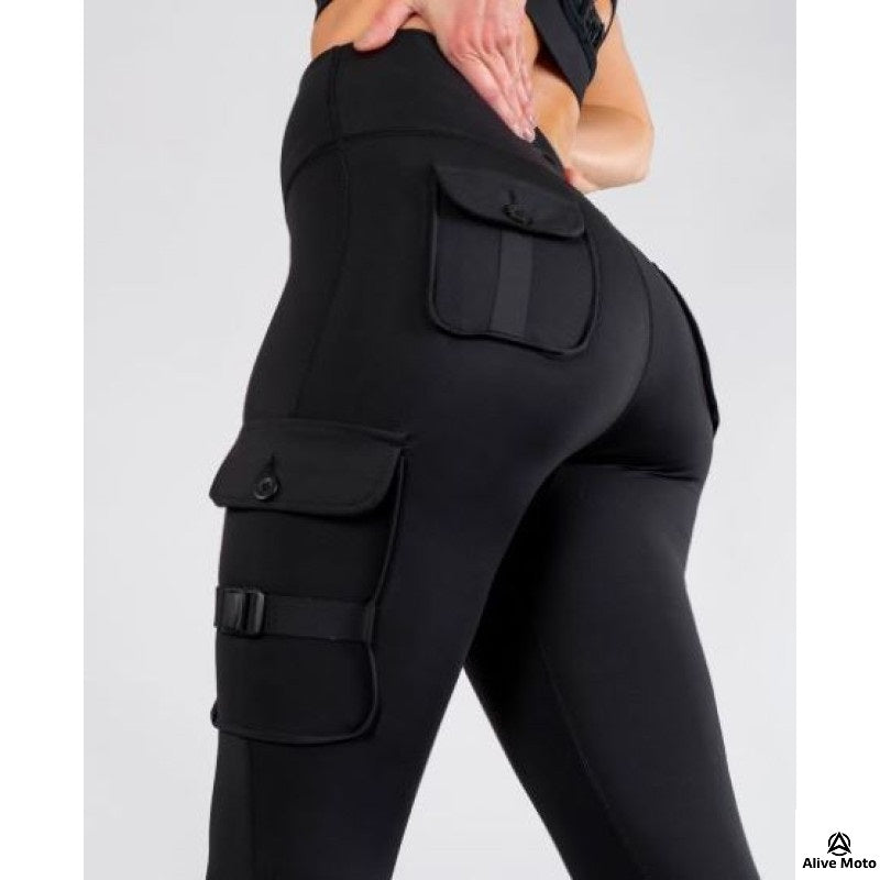 Premium Water-Repellent Kevlar Motorcycle Leggings for Women | CE Level-2 Protection