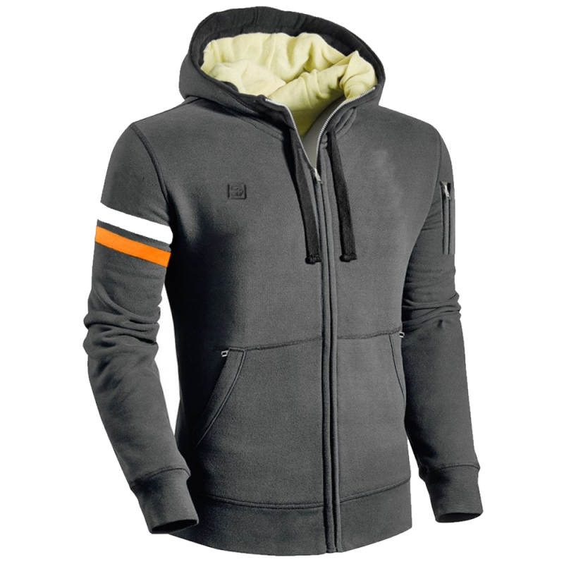 MC Classic Grey Motorcycle Hoodie | CE Level-2 Armor | DuPont™ Kevlar® | Water-Repellent | Men's Riding Gear