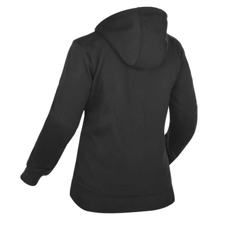 Lady Barricade Kevlar Motorcycle Hoodie – Plain Black | CE Level-2 Armor | DuPont™ Kevlar® | Water-Repellent Urban Riding Gear
