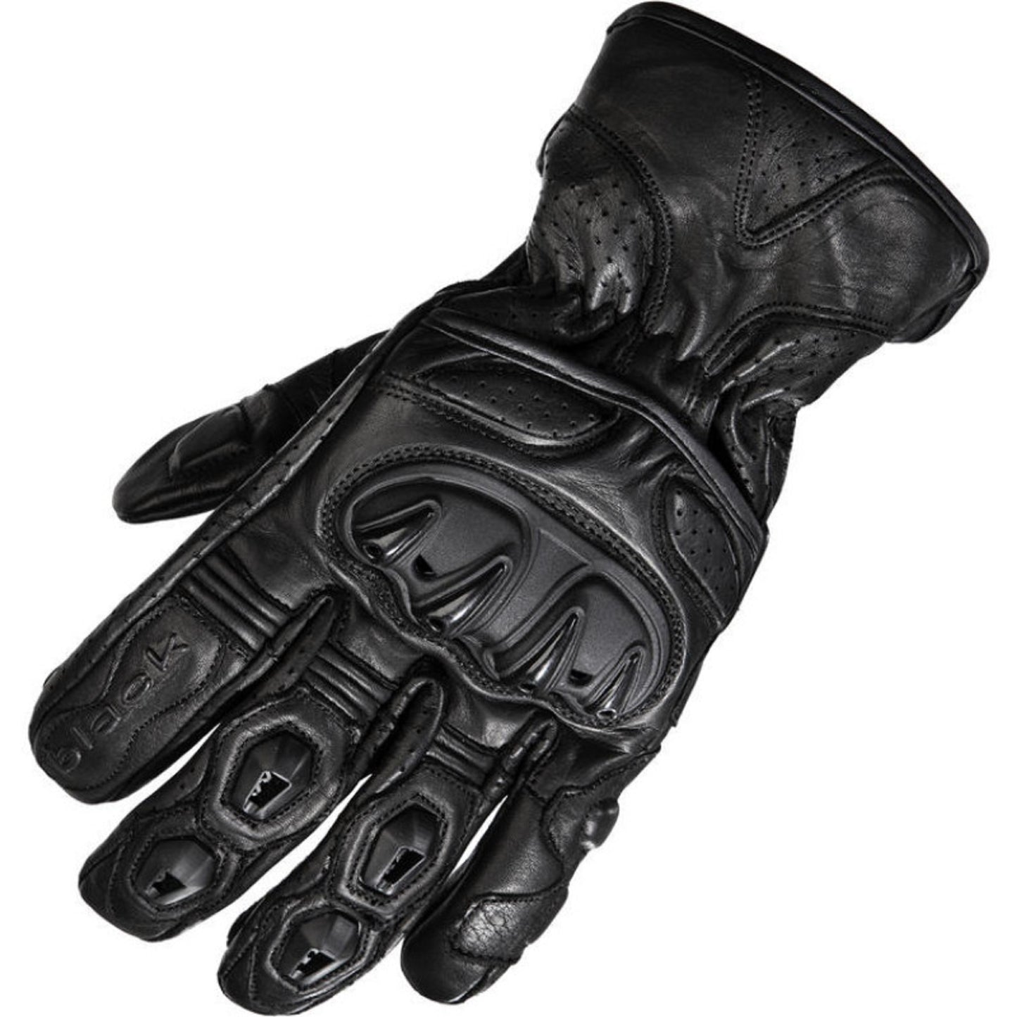 Black Track Short Motorcycle Gloves – Hard Knuckle Protection & Touchscreen Summer Fit for Men's