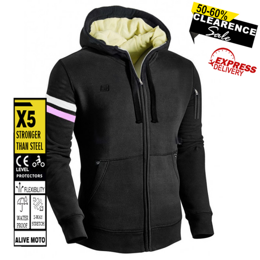 Lady Black Armour Motorcycle Hoodie | CE Level-2 Protection | DuPont™ Kevlar® | Water-Repellent | Women's Riding Gear