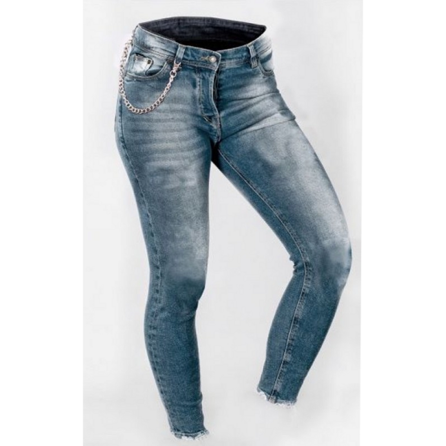Women's Motorcycle Jeans – Lady Cruiser Denim "Retro Blue" CE 17092 Certified Protective Riding Denim with Kevlar & Armor Pockets