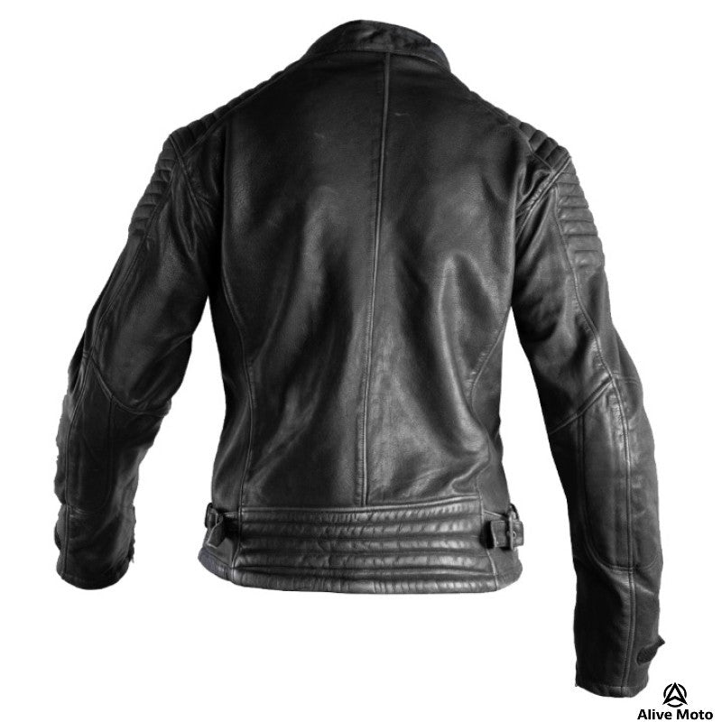 Premium Black Goat Nappa Leather Motorcycle Jacket – Bandit 92X with CE Level-2 Protection