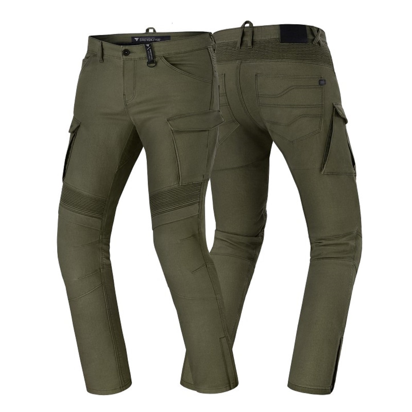 Women's Motorcycle Jeans – Lady Cargo Kevlar "Olive Green"  | CE 17092 Certified Protective Riding Denim with Kevlar & Armor Pockets