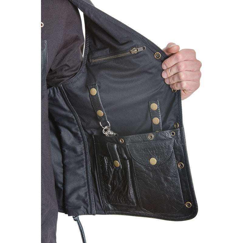 Premium nubuck black leather vest Premium Cowhide, Patch Ready Back, Ideal for Biker Clubs & Riders