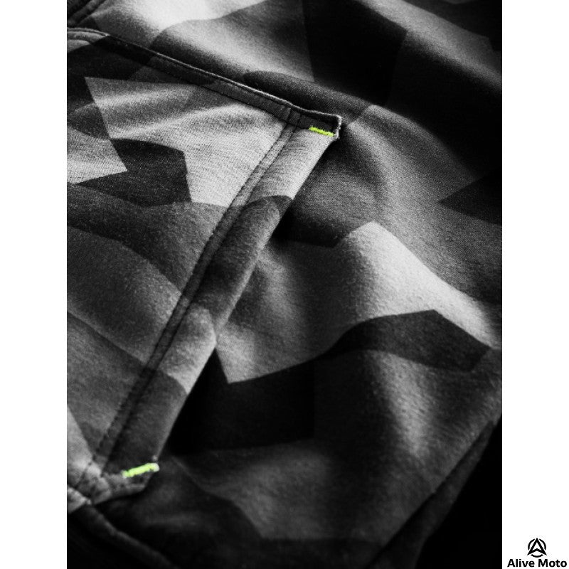 MC Premium Camo Grey Motorcycle Hoodie – CE Level-2 Armor & Full DuPont™ Kevlar® Lining