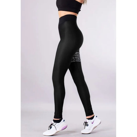 SHAPELAB Atomic Basic Skull Lines Leggings – High Waist, 4-Way Stretch, UV Protected, Non-Transparent, Antimicrobial Fit