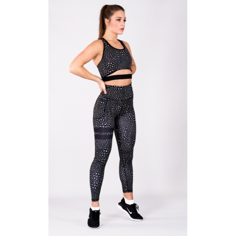 Shapelab Golden Leo Scrunch Leggings – High-Waist, Cargo-Style Sculpting Tights