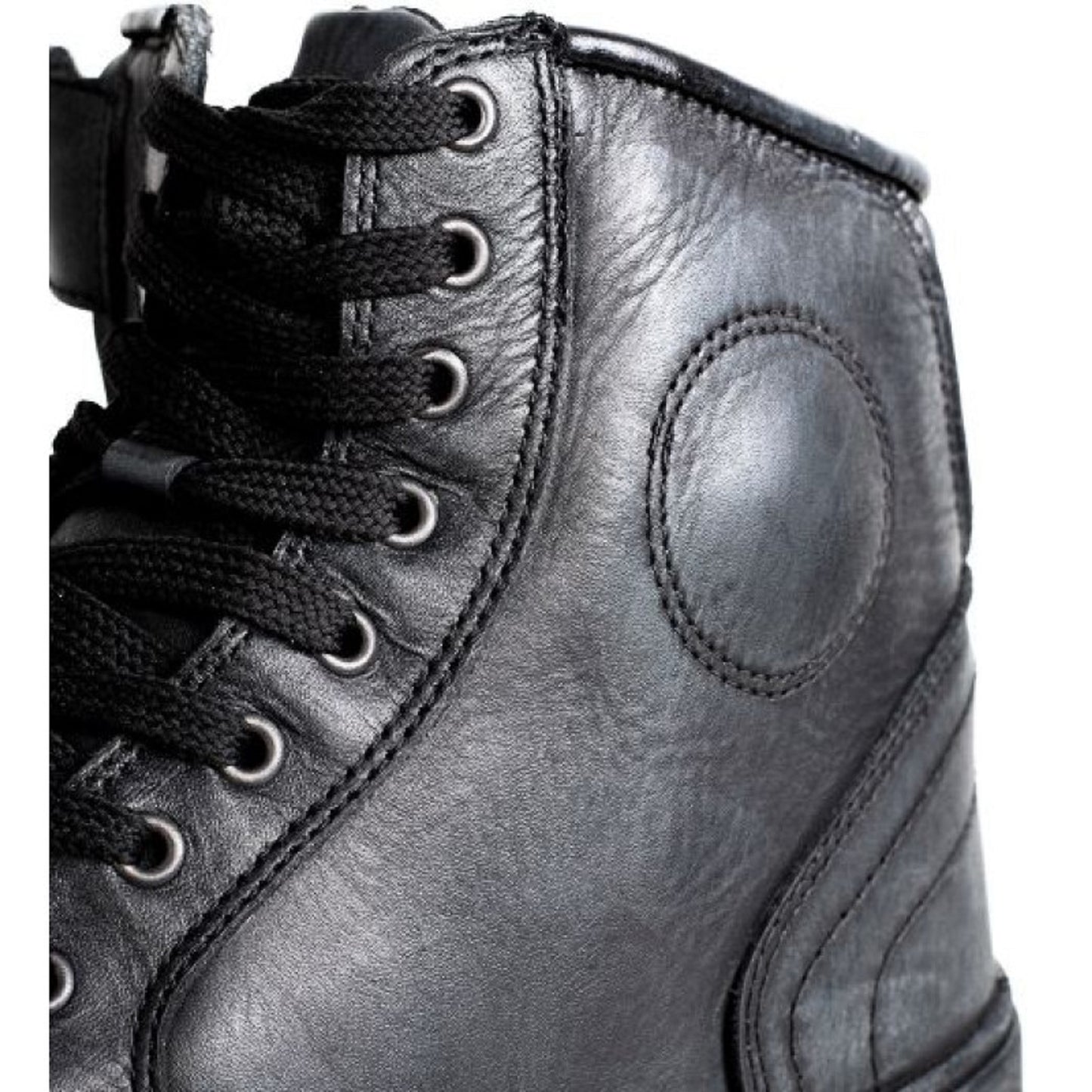 Retro Dirty Black Motorcycle Sneakers – Waterproof Cowhide Leather Shoes with Anti-Slip Rubber Sole, Shock Absorbing, Oil-Resistant & Secure Fit for Unisex