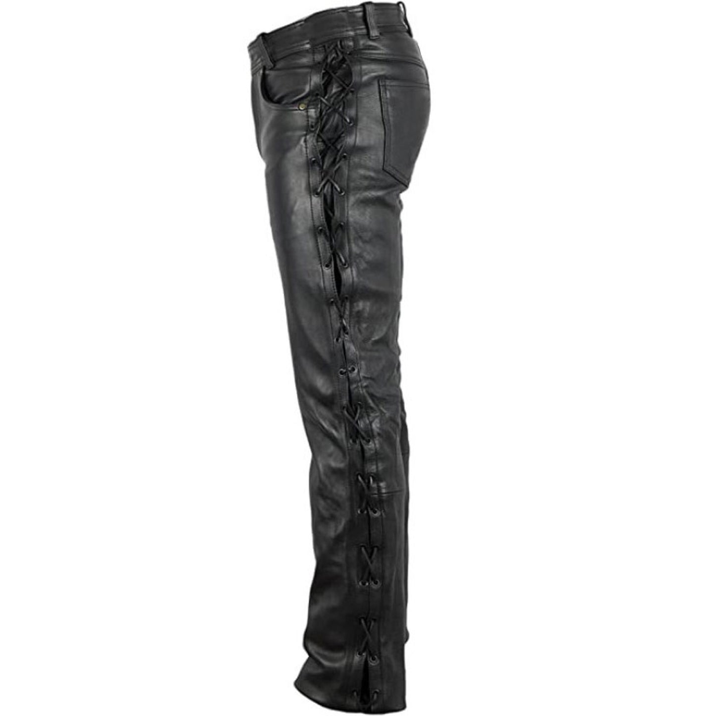 Unisex Lace-Up Retro Leather Pants – Vintage Style, Modern Edge