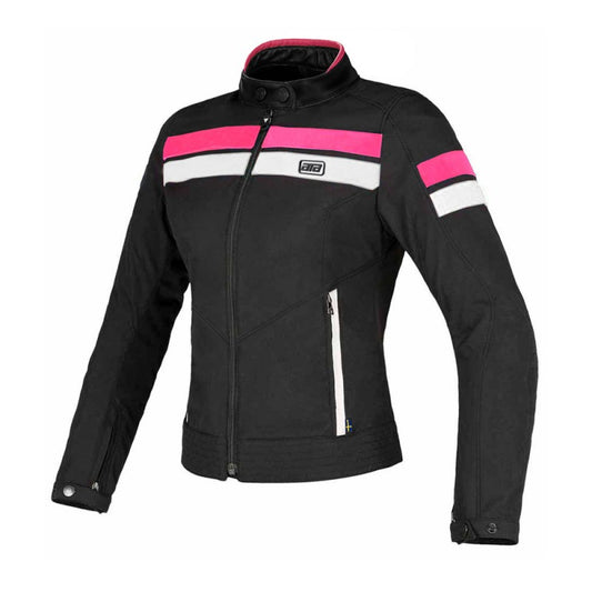 Lady Werona Women's Motorcycle Jacket  Stylish Pink Textile Riding Jacket with Protective Armor  Lightweight & Breathable Gear