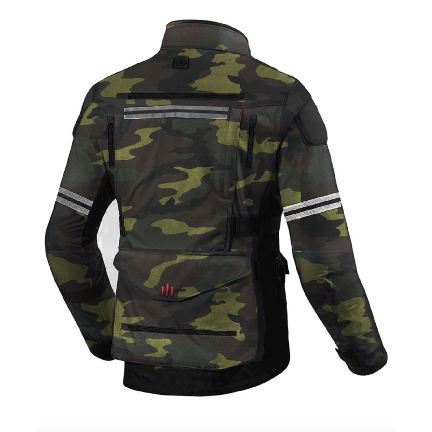Roadway Dark Camo Forest Motorcycle Touring Jacket  CE Armored, Waterproof, Windproof, 4-Season All-Weather Adventure Gear