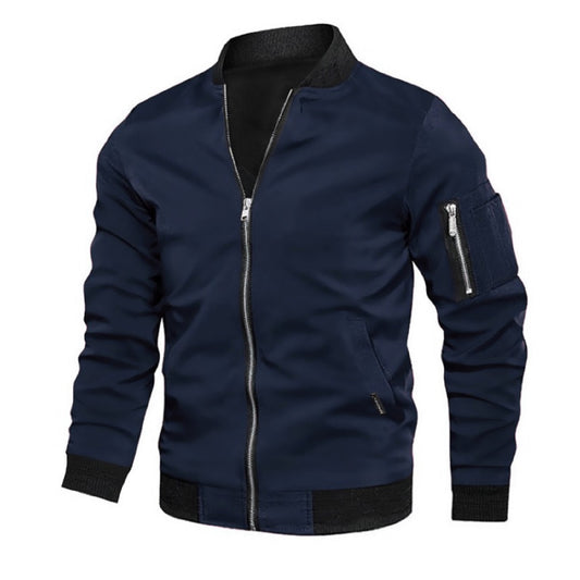 Bomber Blue Kevlar Motorcycle Jacket  Protective Textile Riding Gear with Armor, Stylish & Durable for Men