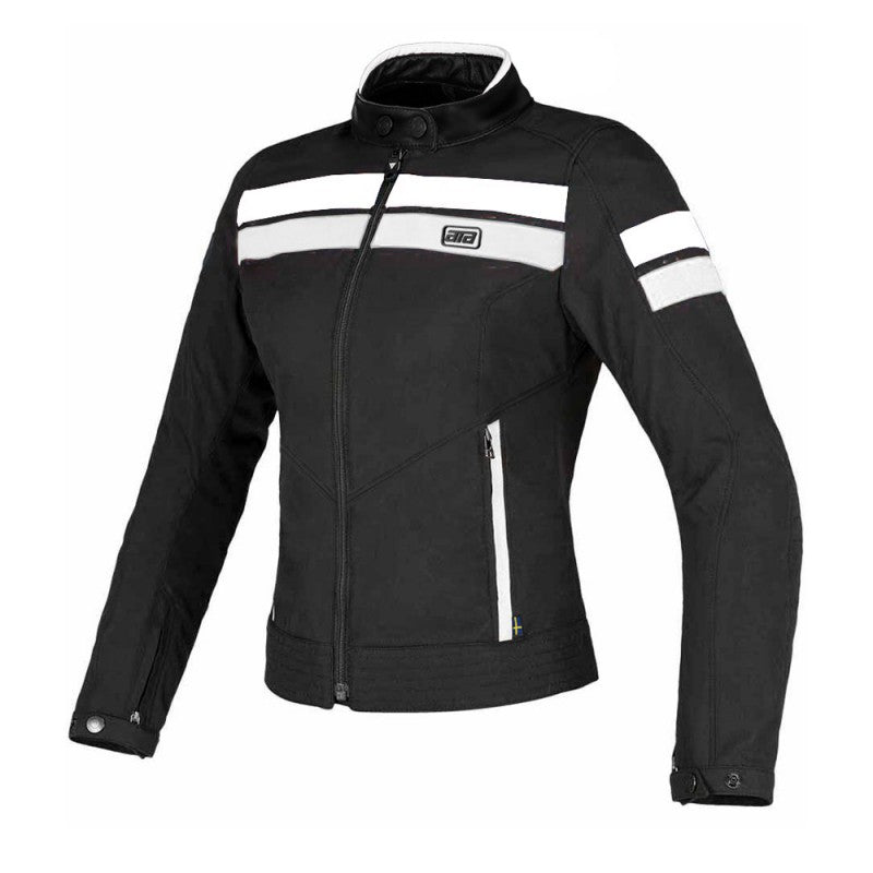 Veste de moto pour femme Lady Werona, veste de conduite en textile blanc avec armure CE, imperméable, respirante et coupe élégante