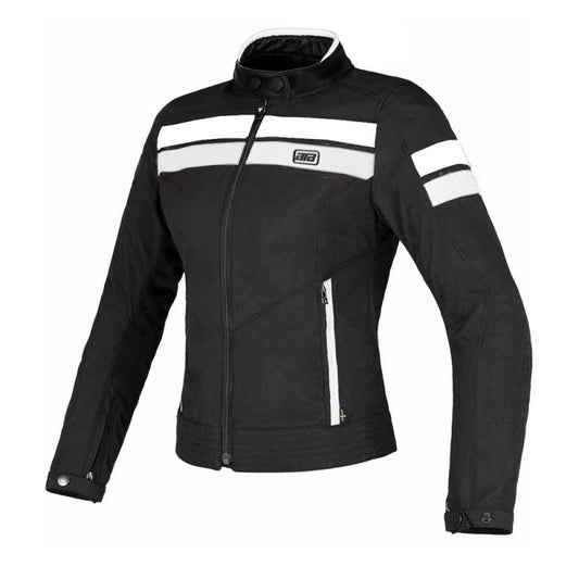 Lady Werona Women's Motorcycle Jacket  White Textile Riding Jacket with CE Armor  Waterproof Breathable & Stylish Fit